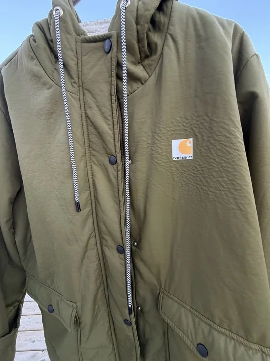 Carhartt Olive Hooded Lightweight Jacket - Picture 8 of 12